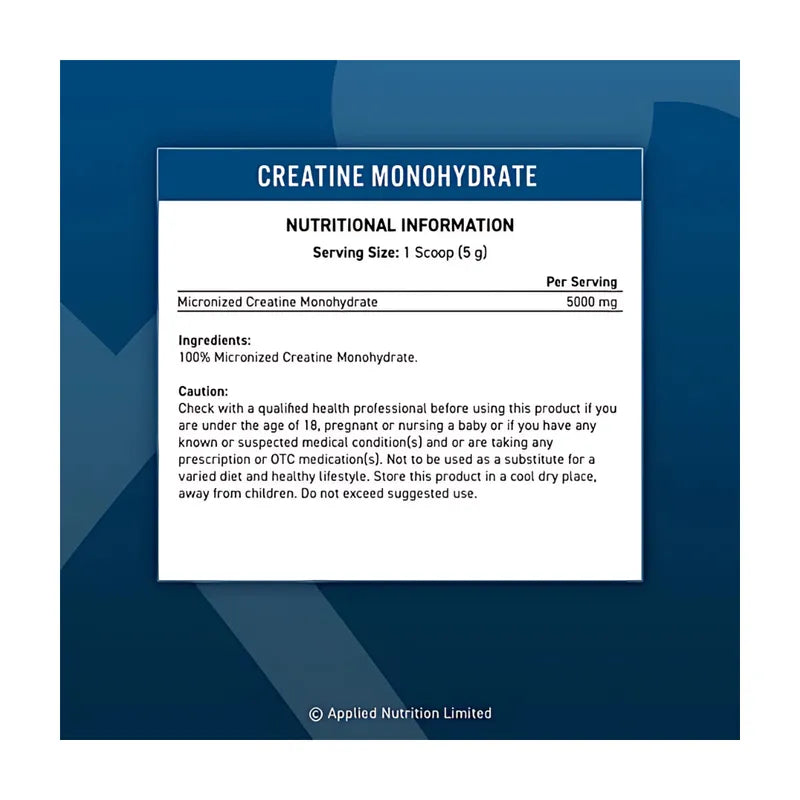 CREATINA MONOHIDRATADA APPLIED NUTRITION 500GR + STRAPS DE REGALO