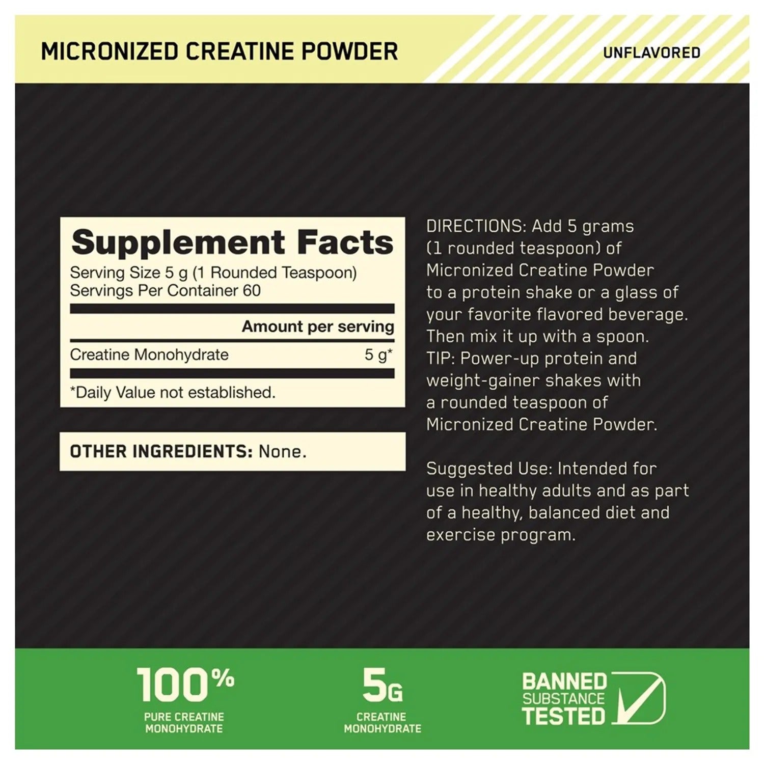 CREATINA MICRONIZADA OPTIMUM NUTRITION 300 GR + SHAKER DE REGALO